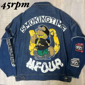 [ 백 가필드 와펜 다크 네이비 ] 45RPM 올 패턴 데님 자켓