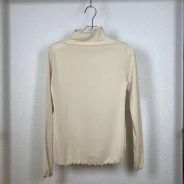 CEMONEMO 시어 탑 아이보리 하이넥 시스루 티셔츠