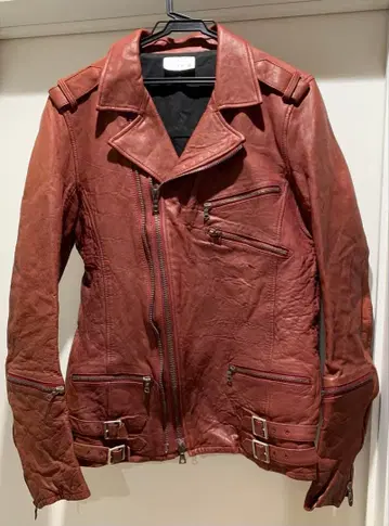 AZ 에이제이 라무 레더 더블 라이더스 자켓 양가죽 L