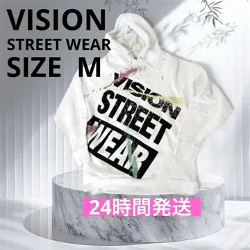 VISION STREET WEAR 비전 남성용 화이트 후드티 M