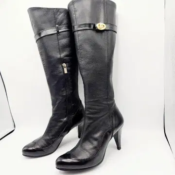 DIANA 롱 부츠 턴락 블랙 천연 가죽