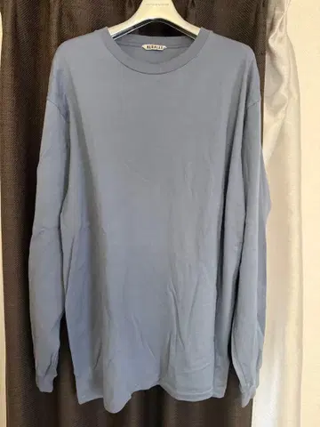 AURALEE LUSTER PLAITING L/S TEE 더스티 블루