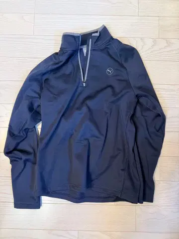 [ 시착만 한 상품 ] PUMA 골프 하프 지퍼 셔츠 네이비 속기모