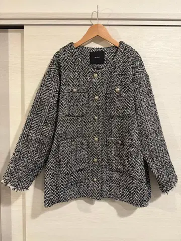새상품급 Re:EDIT 트위드 자켓 여성용 M 사이즈 골드 버튼
