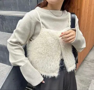 mystic 보아 뷔스티에 세트 니트