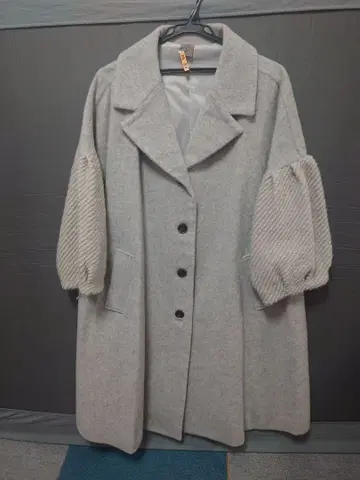 빅 사이즈 바스코 그레이 체스터 코트 볼륨 소매