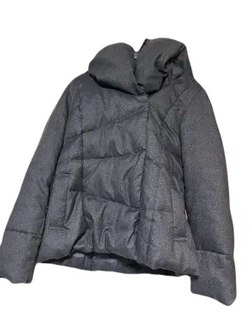 네이비 숄카라 다운 자켓