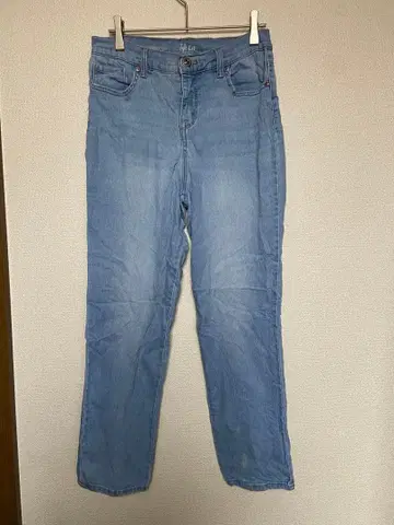 스트레이트 레그 라이트 블루 데님 팬츠 32 여성용 청바지