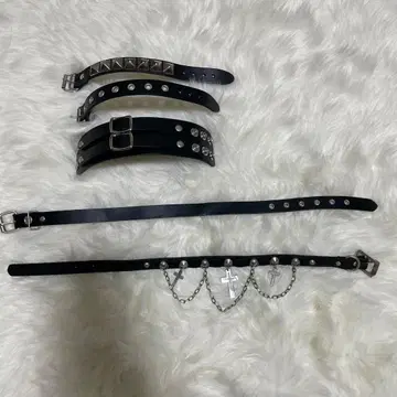 가죽 초커 뱅글 펑크 패션 십자가 크로스