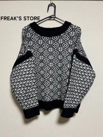 FREAK'S STORE 기하학 패턴 니트 스웨터 긴팔