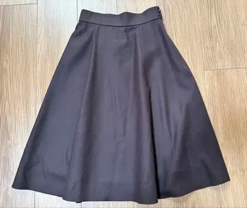 쿠미쿄쿠 S 사이즈 울 소프트 조젯 플레어 스커트 브라운 S2