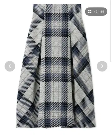 Snidel 로빙 체크 미디 스커트 아이보리 0 사이즈