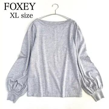 FOXEY 폭시 캐시미어 실크 니트 (XL 사이즈) 볼륨 소매 그레이