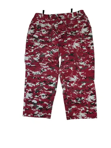 빨간색 화이트 카모플라쥬 카고 팬츠