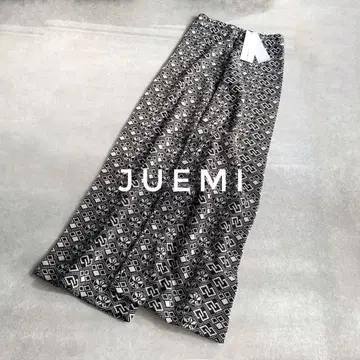 미사용 새상품 JUEMI 일본풍 패턴 자카드 니트 팬츠 기하학 패턴
