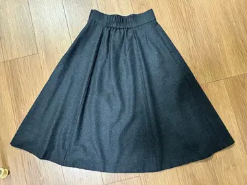 쿠미쿄쿠 S 사이즈 울 소프트 조젯 플레어 스커트 S2