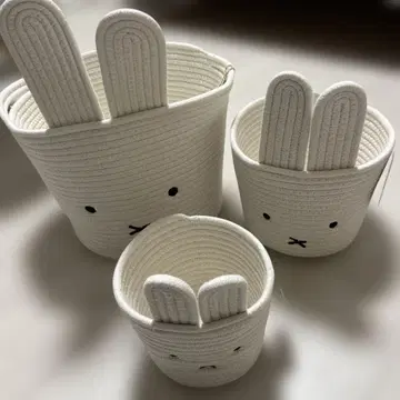 미피 로프 편직 바스켓 3종 세트