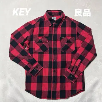 새상품급 KEY 복각 버퍼 체크 체크 플란넬 셔츠 헤비 플란넬 S 사이즈