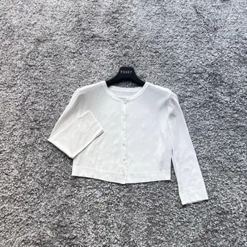 FOXEY NY 38 화이트 어퍼 스탠다드 가디건