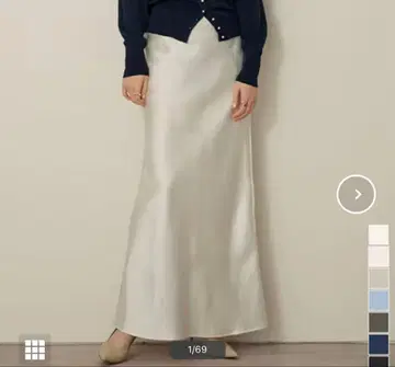 새틴 머메이드 스커트