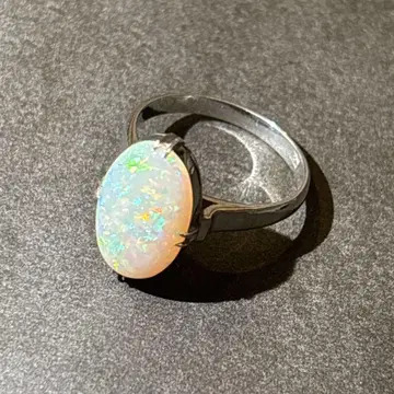 고급 대형 오팔 플라티나 반지 약 12호 4g