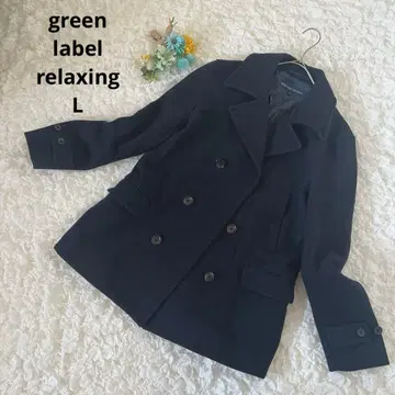 그린 라벨 릴랙싱 P코트 남성용 더블 버튼 멜톤 네이비 컬러 L