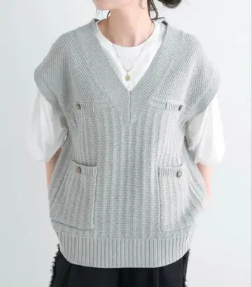 23년 퓨어세신 Du noir 니트 자카드 베스트