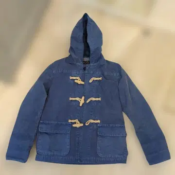 블루 후드 부착 윈드 브레이커