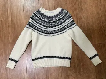 쿠미교쿠 x 힌칠리프 페어아일 패턴 스웨터 니트 울 100% S2