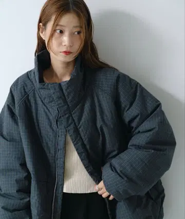 Kastane 체크 충전솜 리버서블 아우터 M 사이즈