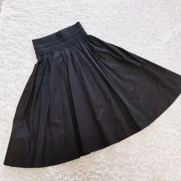 에부르 ebure 코튼 롱 플레어 스커트 M 블랙