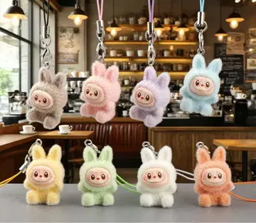 LABUBU 라부부 봉제 인형 키링 8개 6 세트