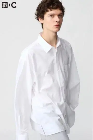 UNIQLO C 오버사이즈 셔츠 화이트 M 사이즈