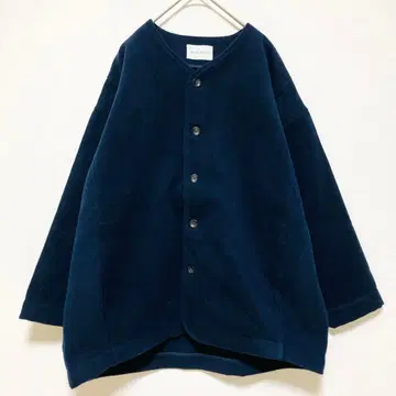 [포테토 오버 사이즈] 블리스 번치 노카라 코트 빅 사이즈 네이비