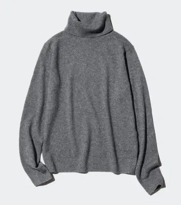 유니클로 캐시미어 터틀넥 스웨터 M 그레이