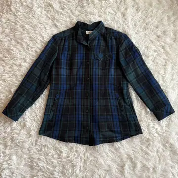 Liliane Burty 여성용 긴팔 셔츠 S 체크 울 블루