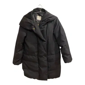 BACK number 블랙 후드 부착 롱 코트