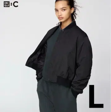 [ 미사용 새상품 ] UNIQLO C 보머 자켓 블랙 [ L 사이즈 ]