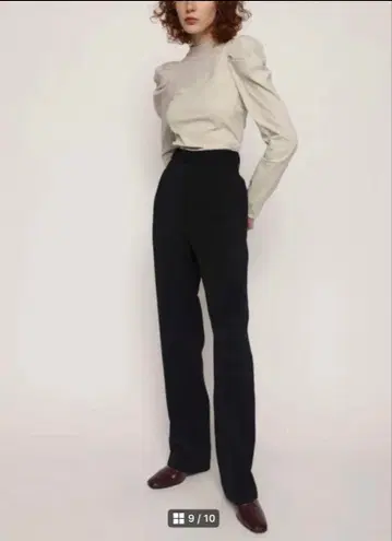 SLY 세미 와이드 팬츠 블랙