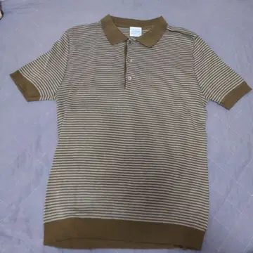 루트로와 Letroyes L 사이즈 베이지 스트라이프 피케 셔츠