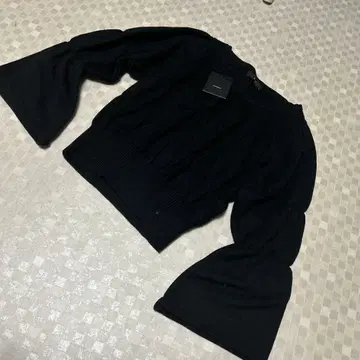 [ 새상품 ] EMODA 블랙 플레어 슬리브 니트 M