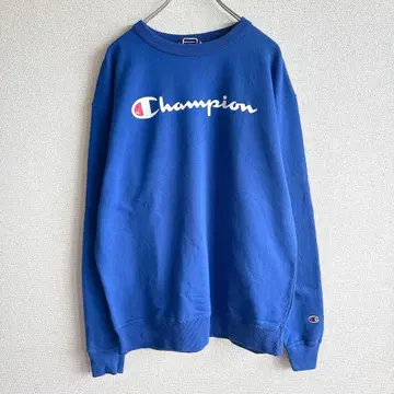 Champion 맨투맨 트레이닝복 로고 프린트 스트릿 파랑 L