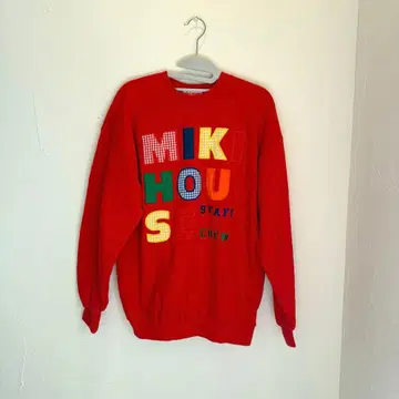 MIKI HOUSE 자수 들어간 빨간색 맨투맨 M 남성용 여성용 레트로