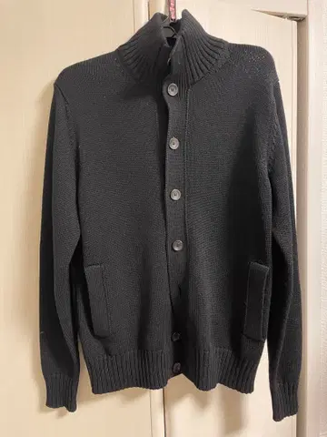 ZANONE 블랙 46 버튼 니트 가디건