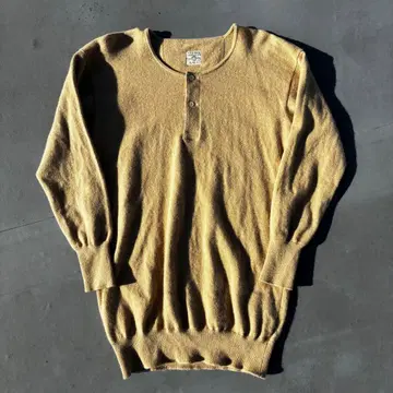 80s~90s ALPHA 캐시미어 혼방 헨리넥 니트 T셔츠 방한