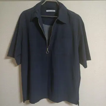 IKKA 하프 지퍼 셔츠 네이비