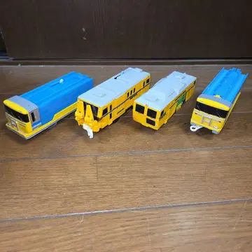 프라레일 차량 4량 세트 파랑과 노랑