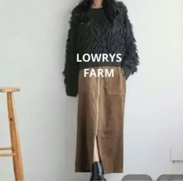 LOWRYS FARM 스웨이드 zip 타이트 스커트 브라운