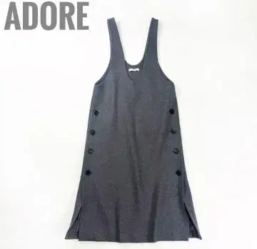 [새상품급] 아도어 스무스 사이드 버튼 원피스 오버롤 스커트 플라노