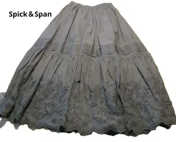Spick & Span 블랙 코튼 레이스 롱 스커트 36 사이즈